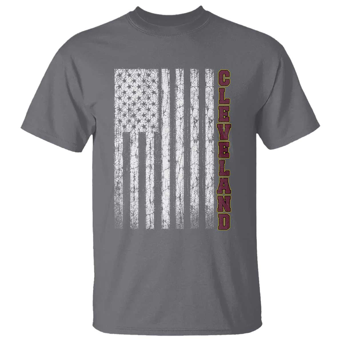 Cleveland Ohio State Pride Vintage American Flag T Shirt