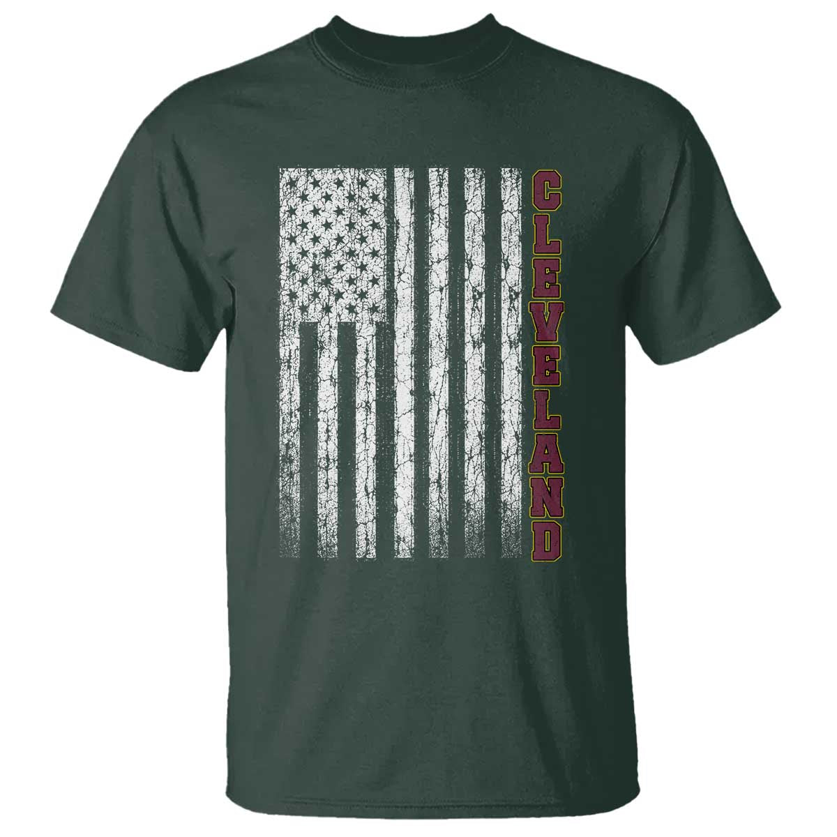 Cleveland Ohio State Pride Vintage American Flag T Shirt