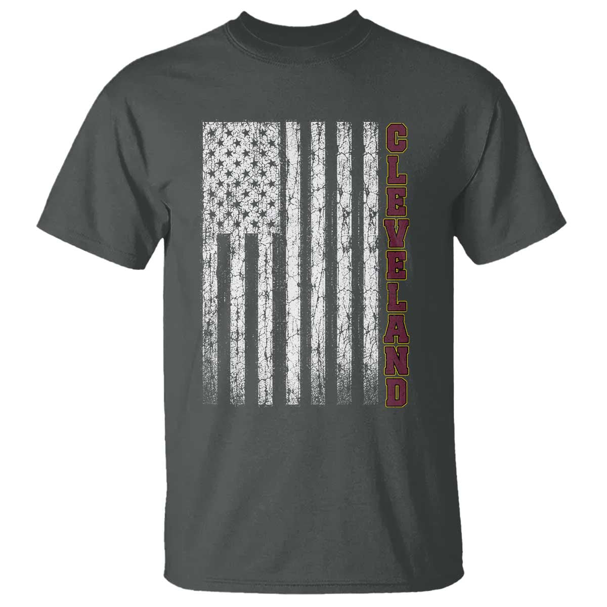Cleveland Ohio State Pride Vintage American Flag T Shirt