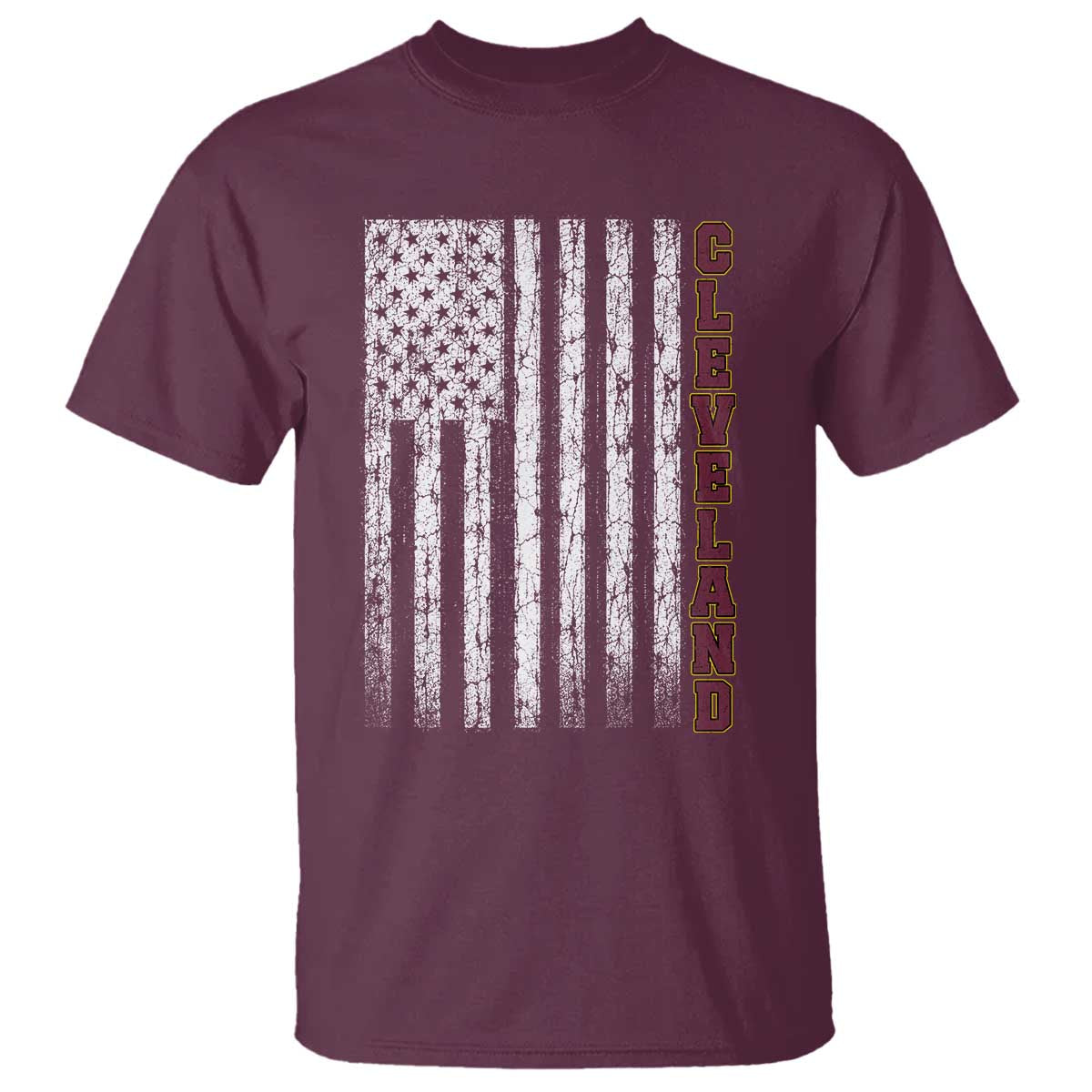 Cleveland Ohio State Pride Vintage American Flag T Shirt
