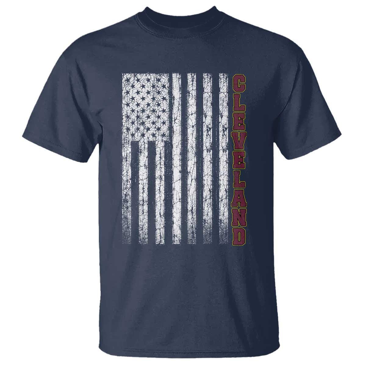 Cleveland Ohio State Pride Vintage American Flag T Shirt