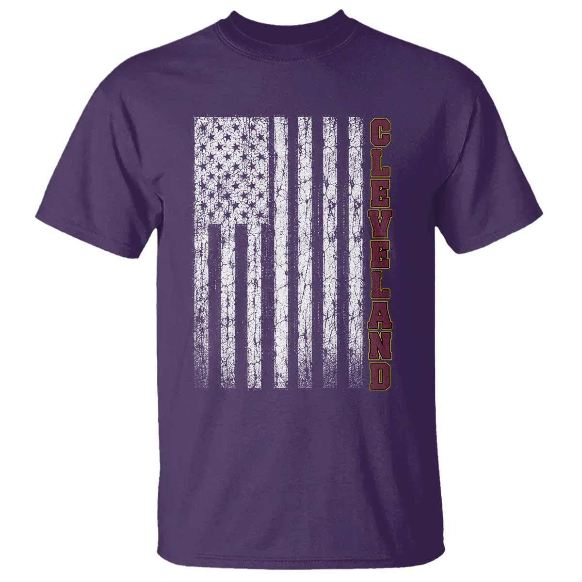 Cleveland Ohio State Pride Vintage American Flag T Shirt