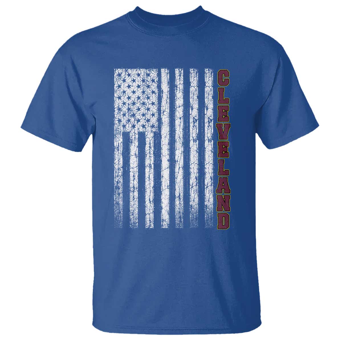 Cleveland Ohio State Pride Vintage American Flag T Shirt