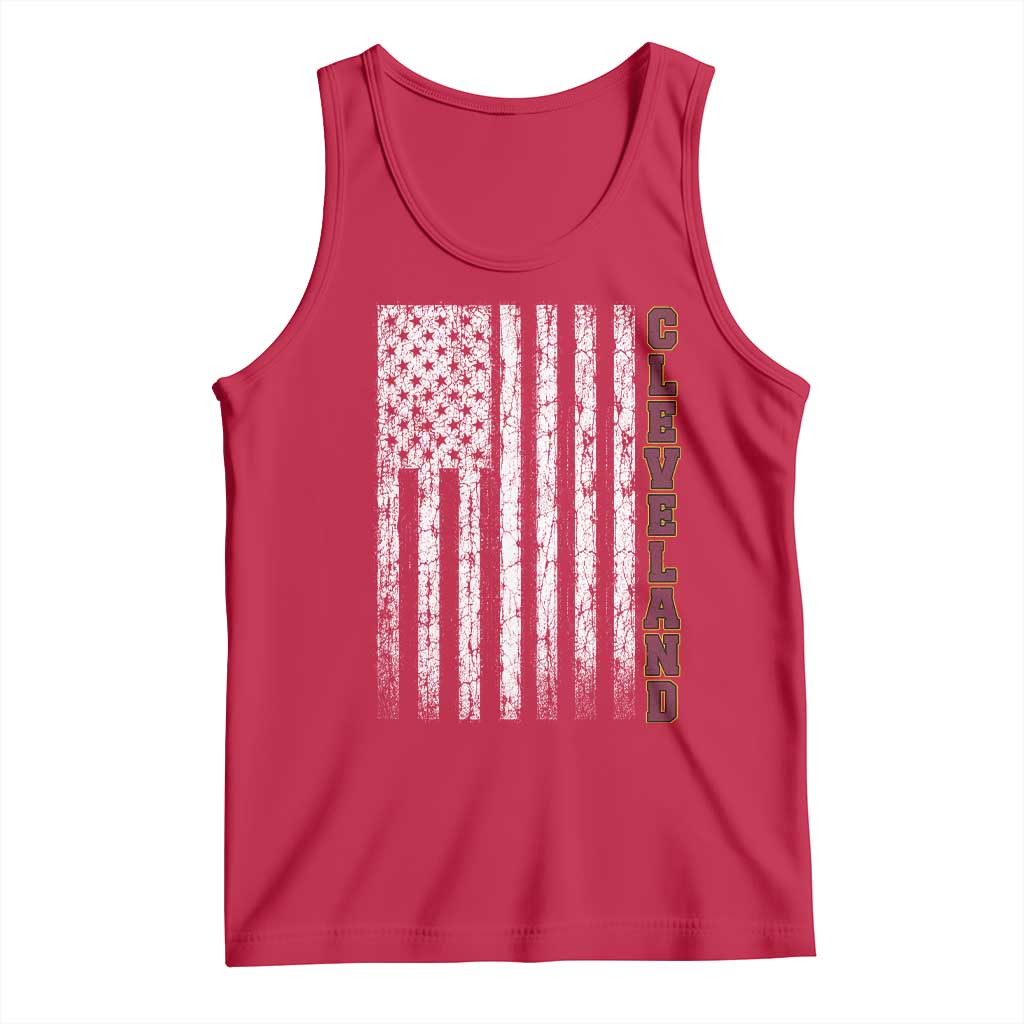 Cleveland Ohio State Pride Vintage American Flag Tank Top Vintage American Flag Ohio State Pride