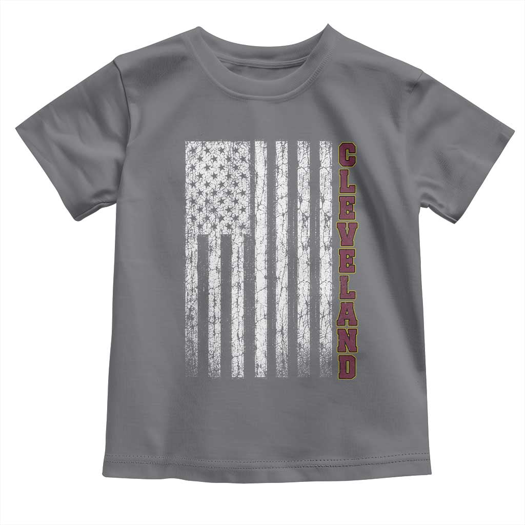 Cleveland Ohio State Pride Vintage American Flag Toddler T Shirt