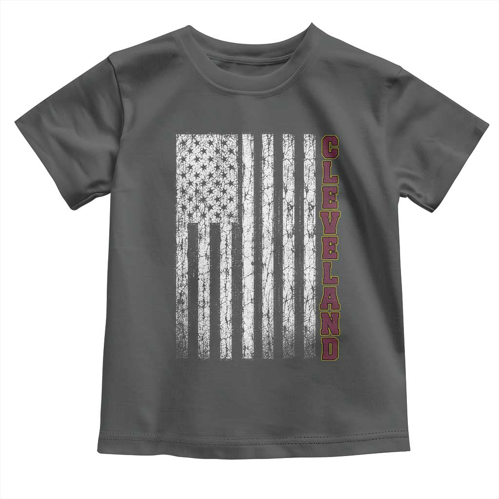 Cleveland Ohio State Pride Vintage American Flag Toddler T Shirt