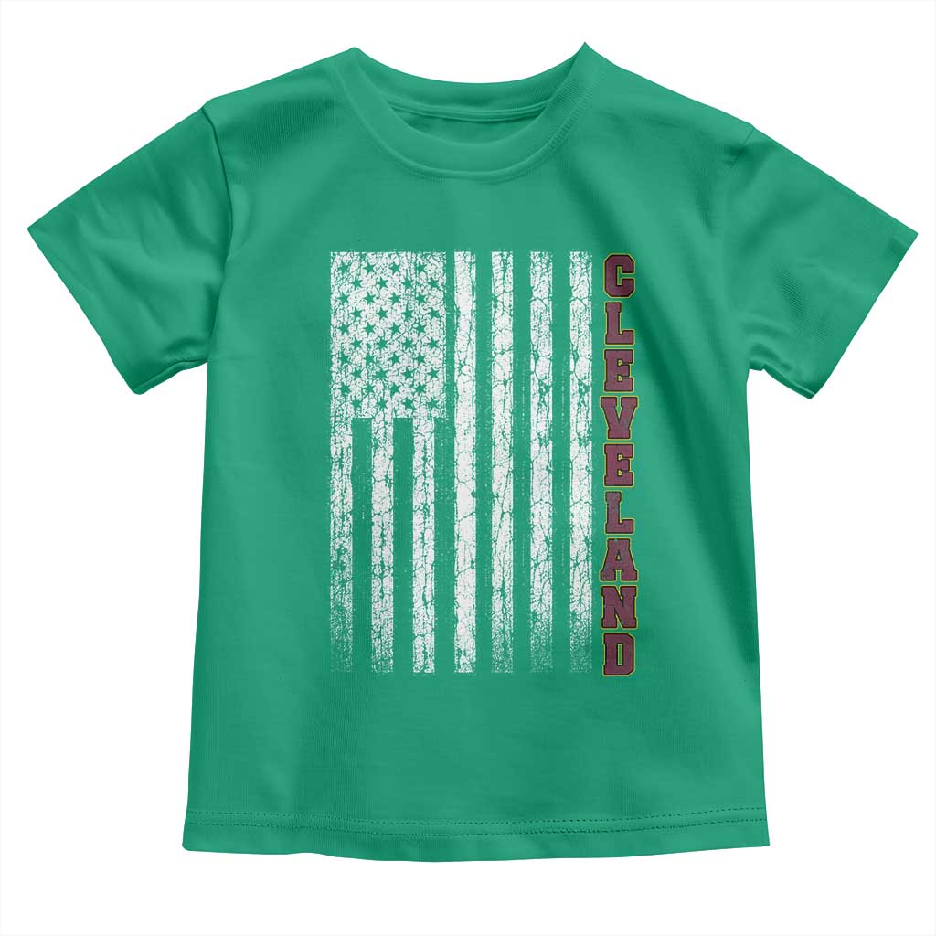 Cleveland Ohio State Pride Vintage American Flag Toddler T Shirt