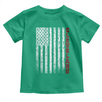 Cleveland Ohio State Pride Vintage American Flag Toddler T Shirt