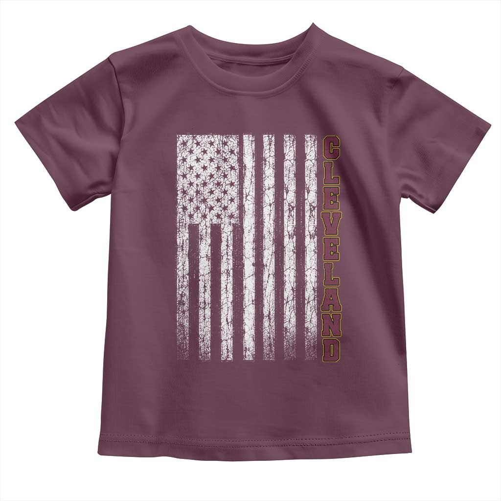 Cleveland Ohio State Pride Vintage American Flag Toddler T Shirt