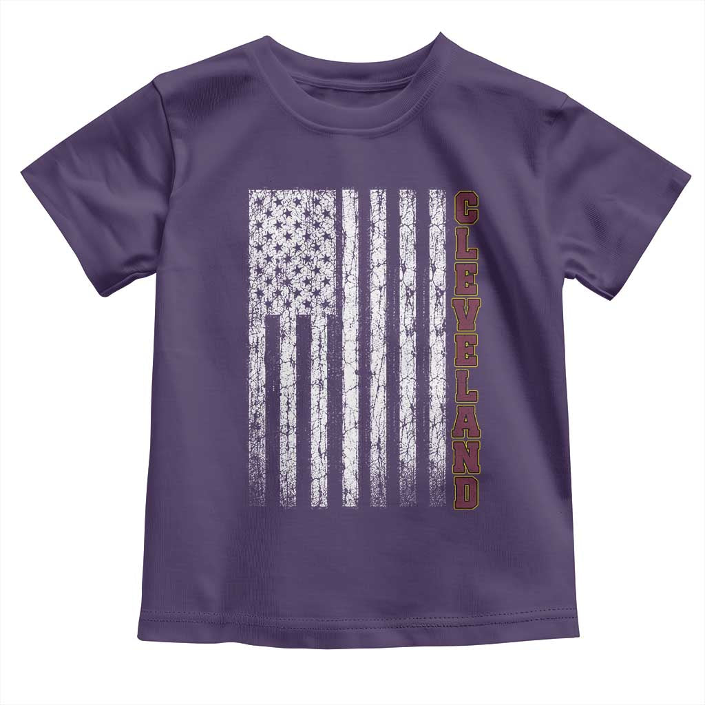 Cleveland Ohio State Pride Vintage American Flag Toddler T Shirt