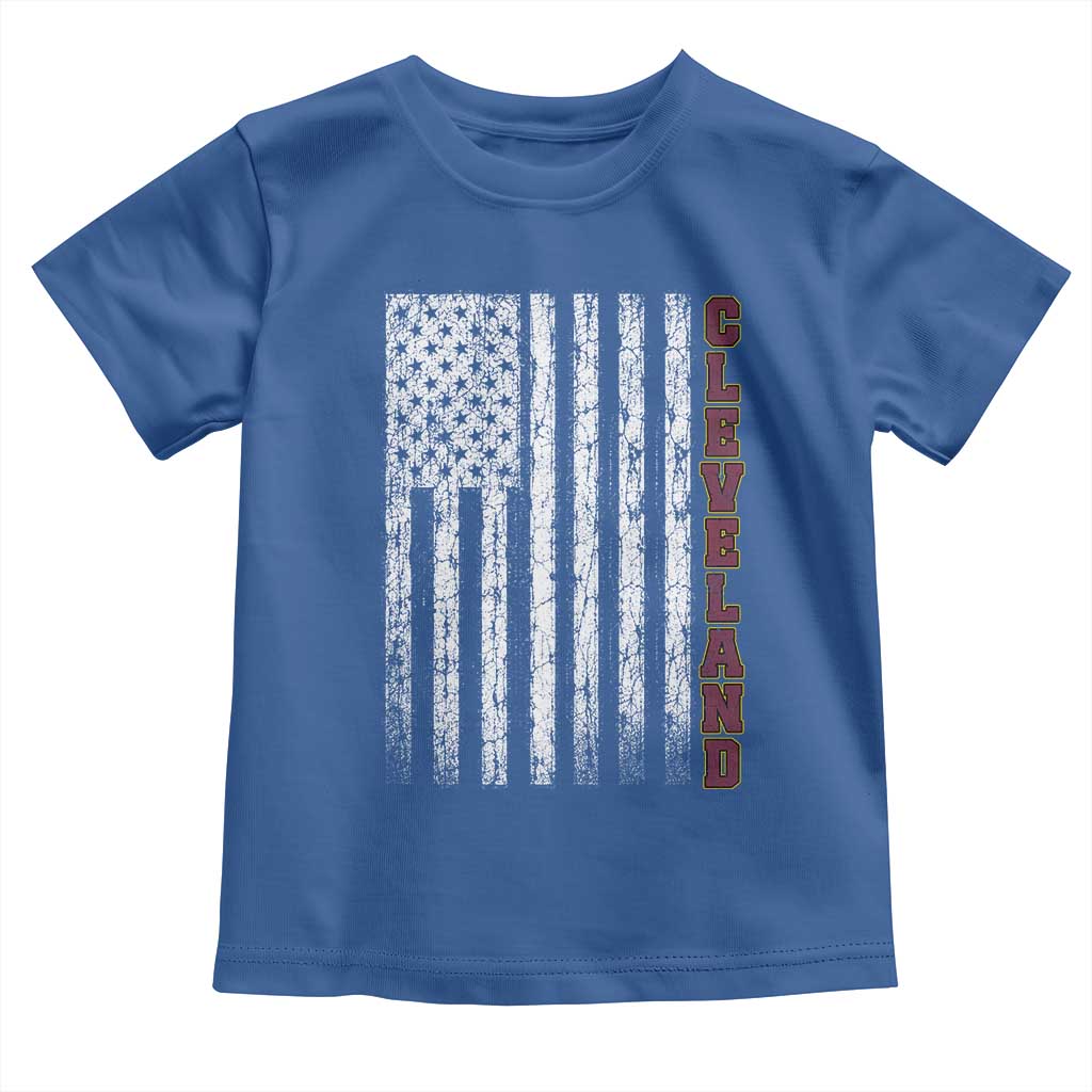 Cleveland Ohio State Pride Vintage American Flag Toddler T Shirt