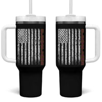 Cleveland Ohio State Pride Vintage American Flag Tumbler With Handle Vintage American Flag Ohio State Pride