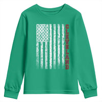 Cleveland Ohio State Pride Vintage American Flag Youth Sweatshirt