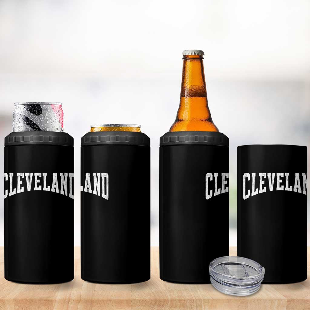 Cleveland Ohio OH City Throwback Design Vintage 4 in 1 Can Cooler Tumbler