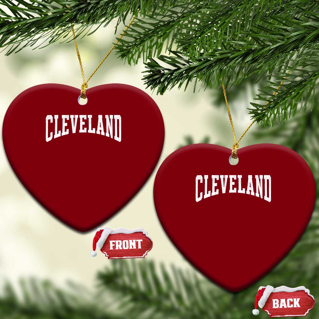 Cleveland Ohio OH City Throwback Design Vintage Ceramic Ornament