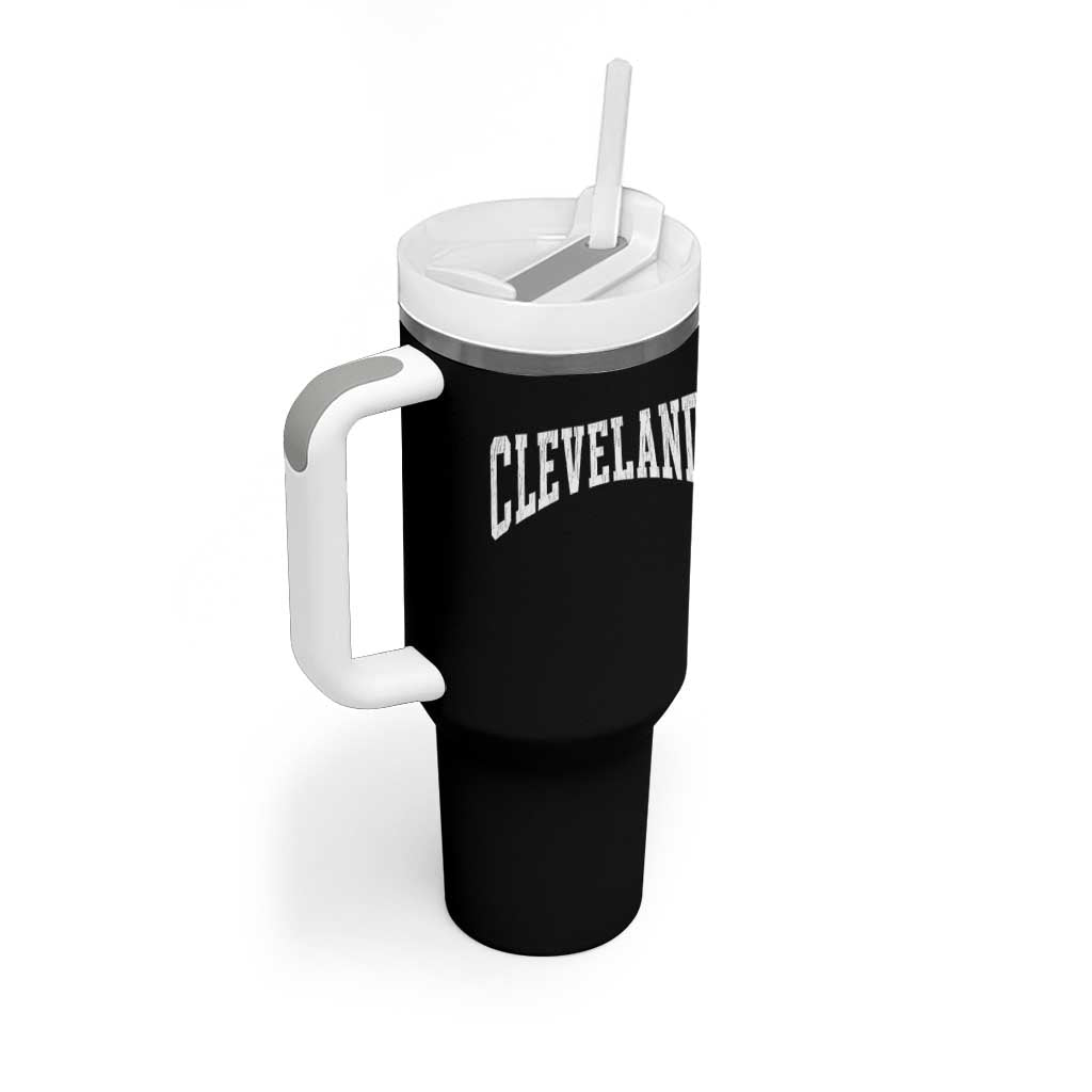 Cleveland Ohio OH City Throwback Design Vintage Tumbler With Handle