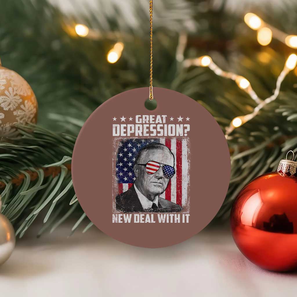 Franklin D Roosevelt Ceramic Ornament Great Depression New Deal With It