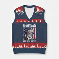 Franklin D Roosevelt V-Neck Knit Sweater Vest Great Depression New Deal With It