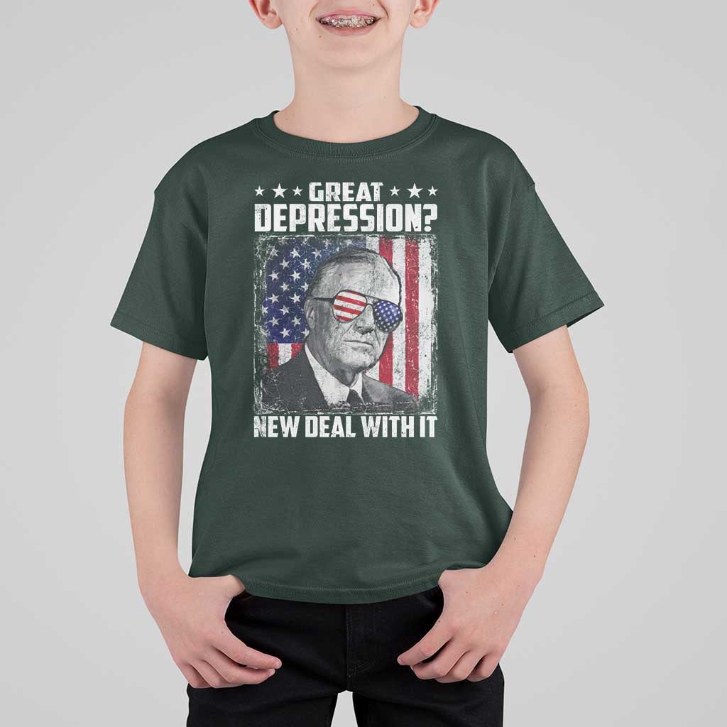 Franklin D Roosevelt T Shirt For Kid Great Depression New Deal With It