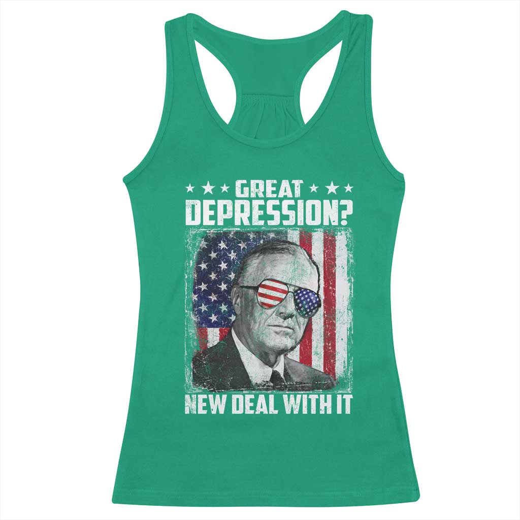 Franklin D Roosevelt Racerback Tank Top Great Depression New Deal With It