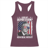 Franklin D Roosevelt Racerback Tank Top Great Depression New Deal With It