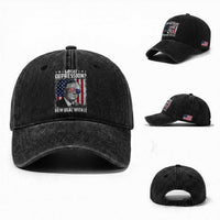 Franklin D Roosevelt Washed Cotton Baseball Cap Great Depression New Deal With It