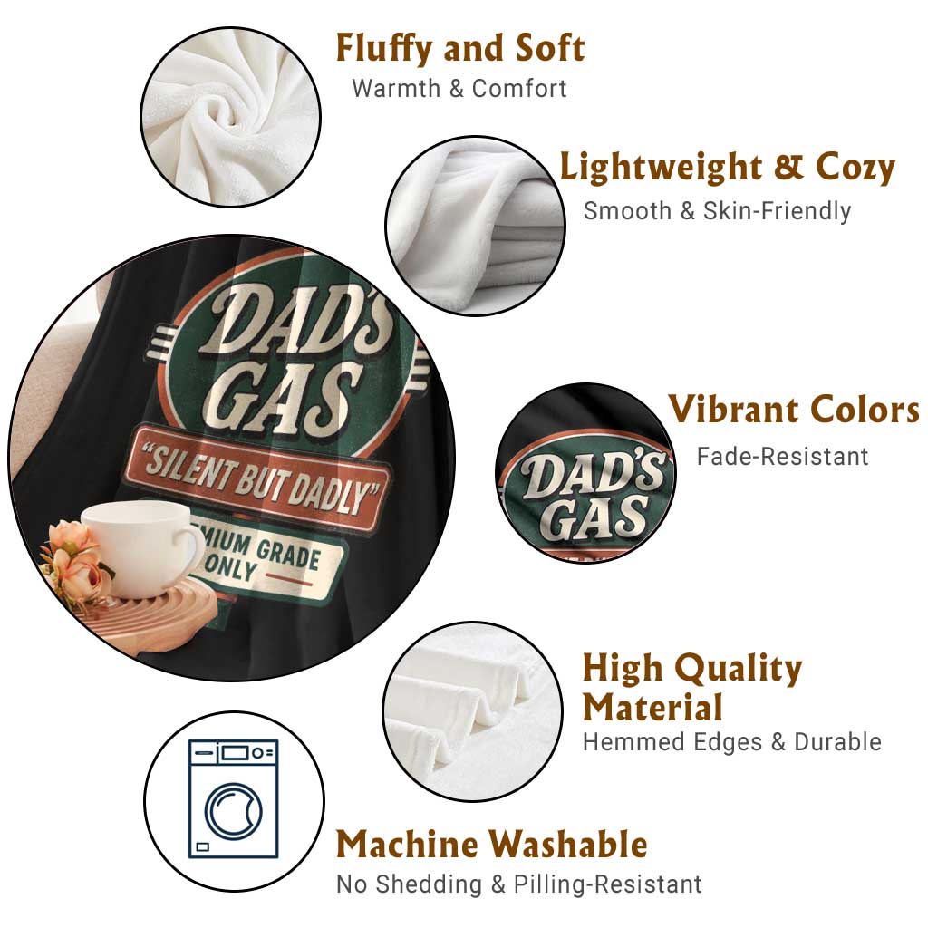 Dads Gas Silent But Dadly Throw Blanket Funny Fart Dad Farting Father's Day