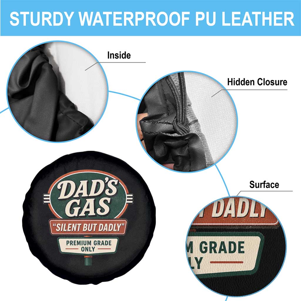 Dads Gas Silent But Dadly Spare Tire Cover Funny Fart Dad Farting Father's Day