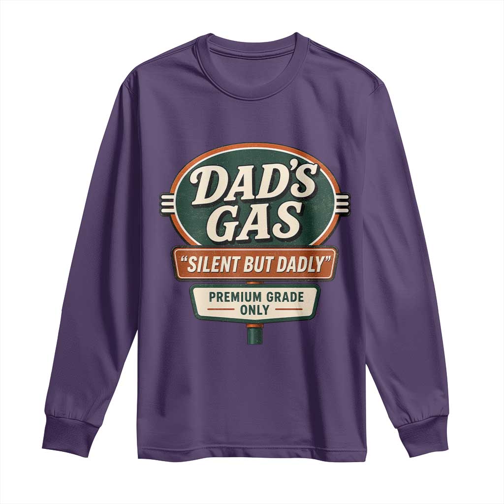 Dads Gas Silent But Dadly Long Sleeve Shirt Funny Fart Dad Farting Father's Day