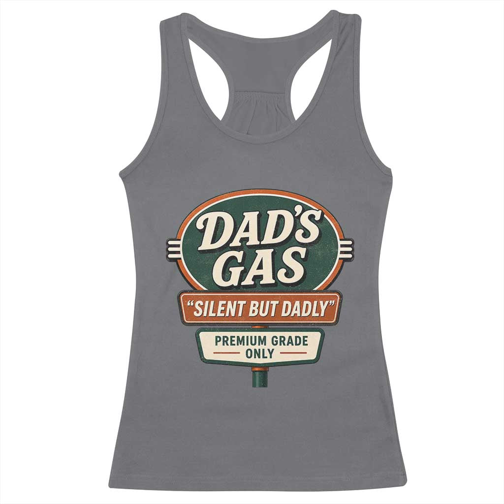 Dads Gas Silent But Dadly Racerback Tank Top Funny Fart Dad Farting Father's Day