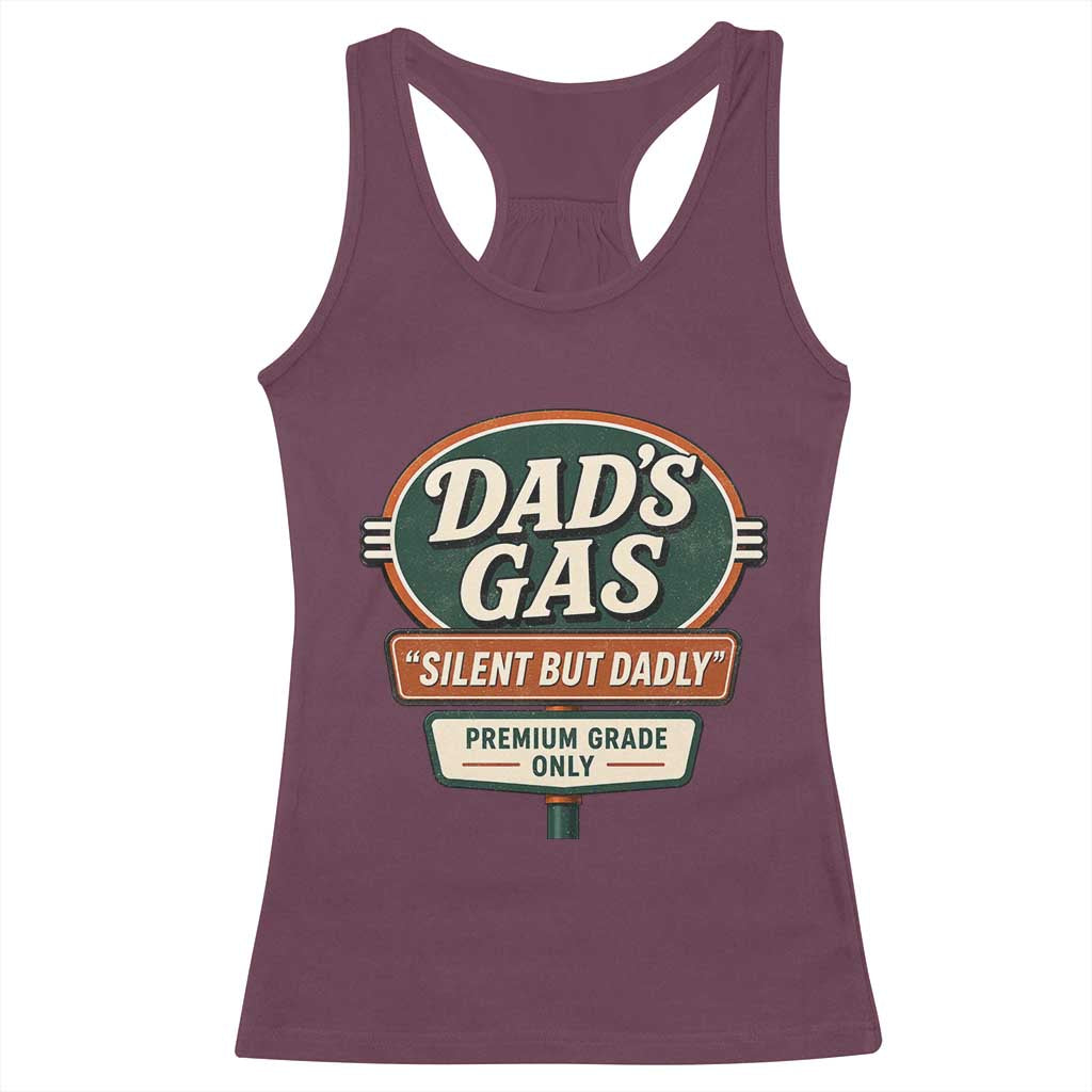 Dads Gas Silent But Dadly Racerback Tank Top Funny Fart Dad Farting Father's Day