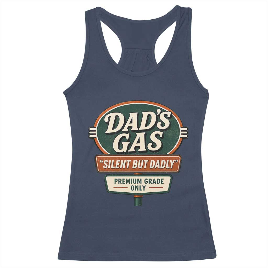 Dads Gas Silent But Dadly Racerback Tank Top Funny Fart Dad Farting Father's Day
