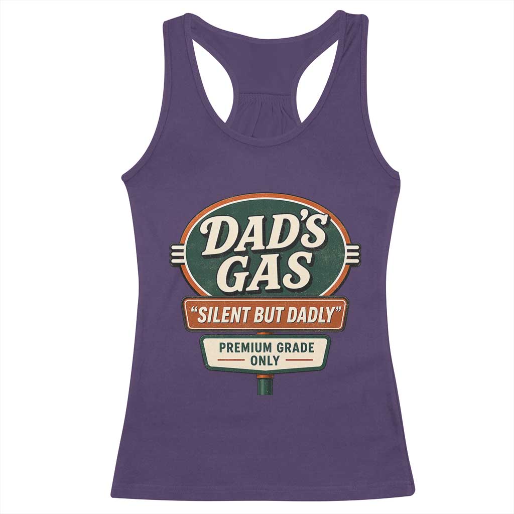 Dads Gas Silent But Dadly Racerback Tank Top Funny Fart Dad Farting Father's Day