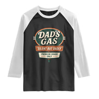 Dads Gas Silent But Dadly Raglan Shirt Funny Fart Dad Farting Father's Day