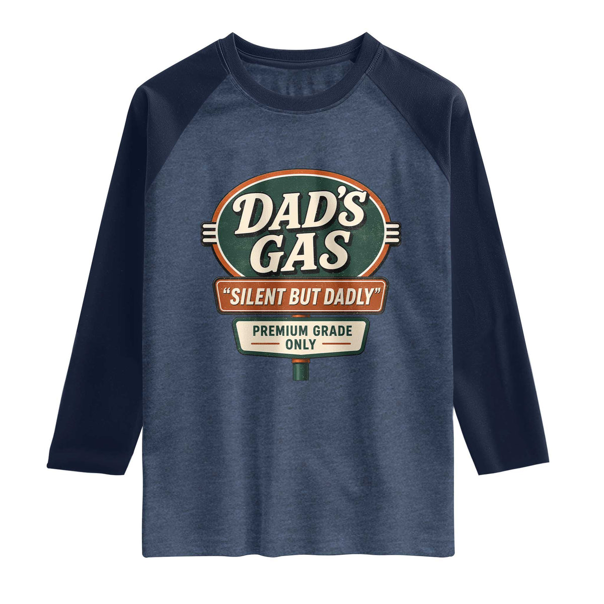 Dads Gas Silent But Dadly Raglan Shirt Funny Fart Dad Farting Father's Day