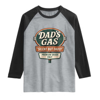 Dads Gas Silent But Dadly Raglan Shirt Funny Fart Dad Farting Father's Day