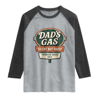 Dads Gas Silent But Dadly Raglan Shirt Funny Fart Dad Farting Father's Day
