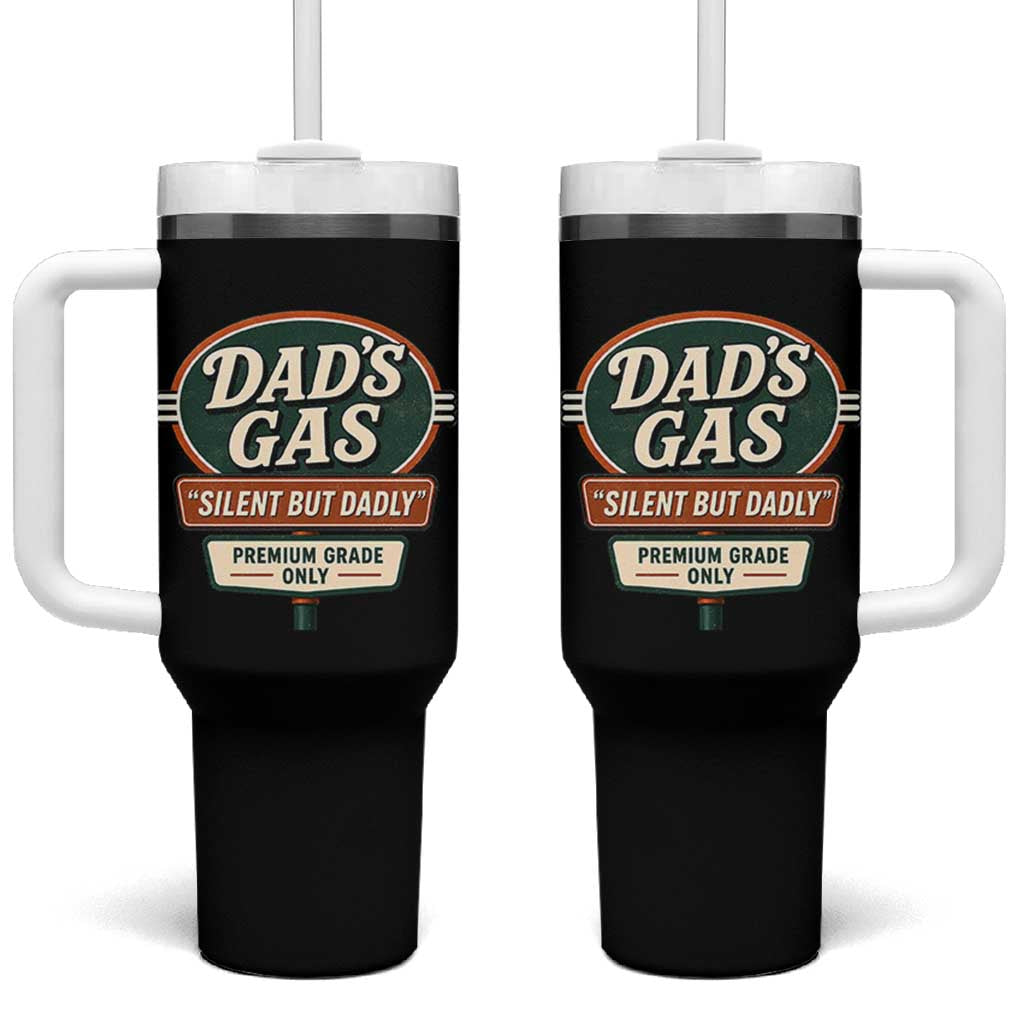 Dads Gas Silent But Dadly Tumbler With Handle Funny Fart Dad Farting Father's Day