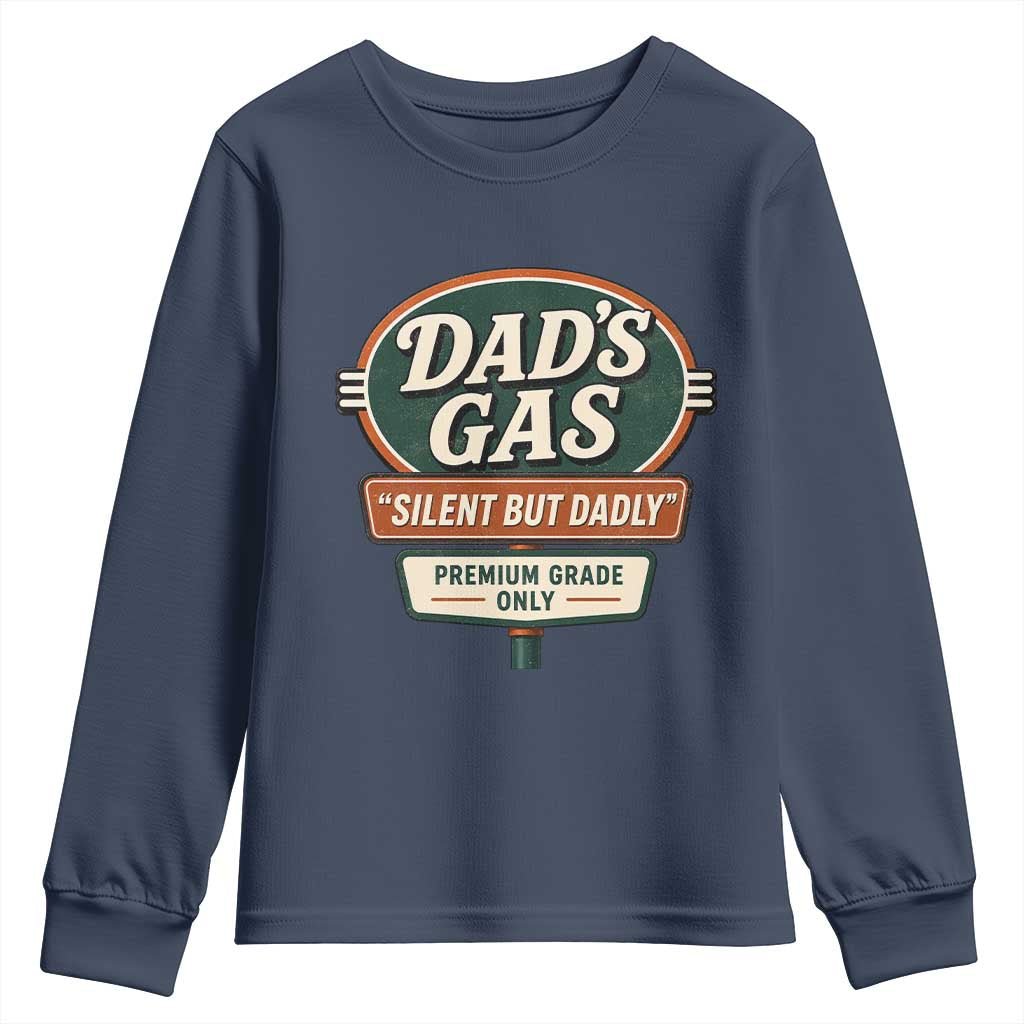 Dads Gas Silent But Dadly Youth Sweatshirt Funny Fart Dad Farting Father's Day