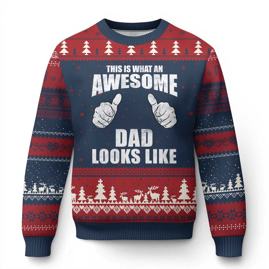 This Is What An Awesome Dad Looks Like Ugly Christmas Sweater Funny Fathers Day Gifts