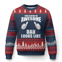 This Is What An Awesome Dad Looks Like Ugly Christmas Sweater Funny Fathers Day Gifts