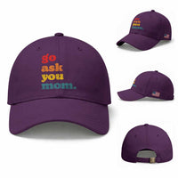 Go Ask Your Mom Baseball Cap Funny Dad Quote Fathers Day Family Humor