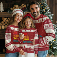 Go Ask Your Mom Ugly Christmas Sweater Funny Dad Quote Fathers Day Family Humor