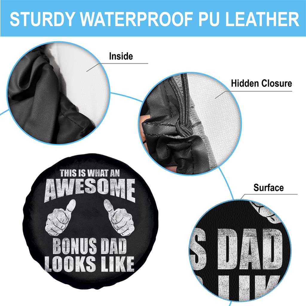 This Is What An Awesome Bonus Dad Looks Like Spare Tire Cover Funny Step Dad Fathers Day Gifts