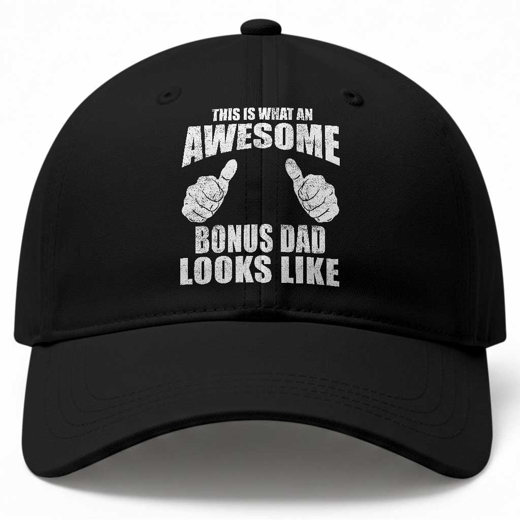 This Is What An Awesome Bonus Dad Looks Like Baseball Cap Funny Step Dad Fathers Day Gifts