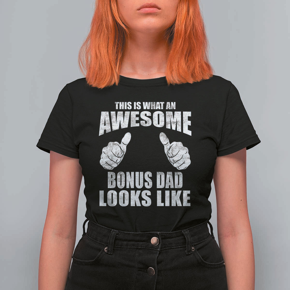This Is What An Awesome Bonus Dad Looks Like T Shirt For Women Funny Step Dad Fathers Day Gifts