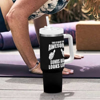 This Is What An Awesome Bonus Dad Looks Like Tumbler With Handle Funny Step Dad Fathers Day Gifts