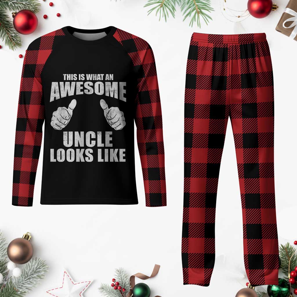 This Is What An Awesome Uncle Looks Like Plaid Pajama Set Funny Fathers Day Gifts