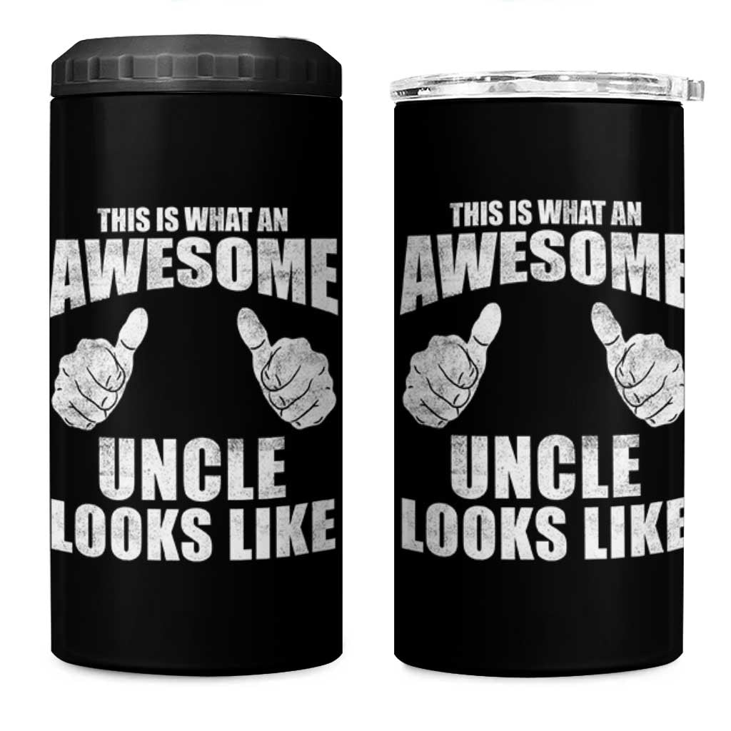 This Is What An Awesome Uncle Looks Like 4 in 1 Can Cooler Tumbler Funny Fathers Day Gifts