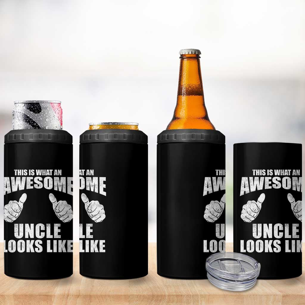 This Is What An Awesome Uncle Looks Like 4 in 1 Can Cooler Tumbler Funny Fathers Day Gifts